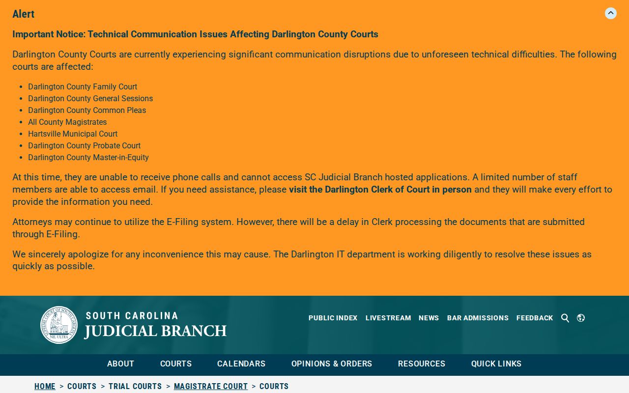 Allendale County Detention Center release record Bond Court listing